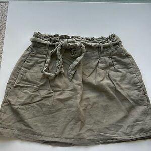 American Eagle Green Bubble Mini Skirt with Tie Front